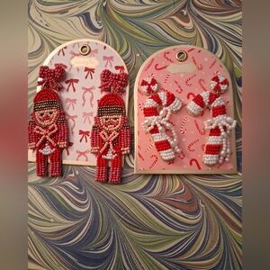 Mudd Pie Beaded Holiday Earrings NWT